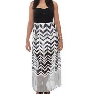 Emerald Sundae Long Chevron Dress